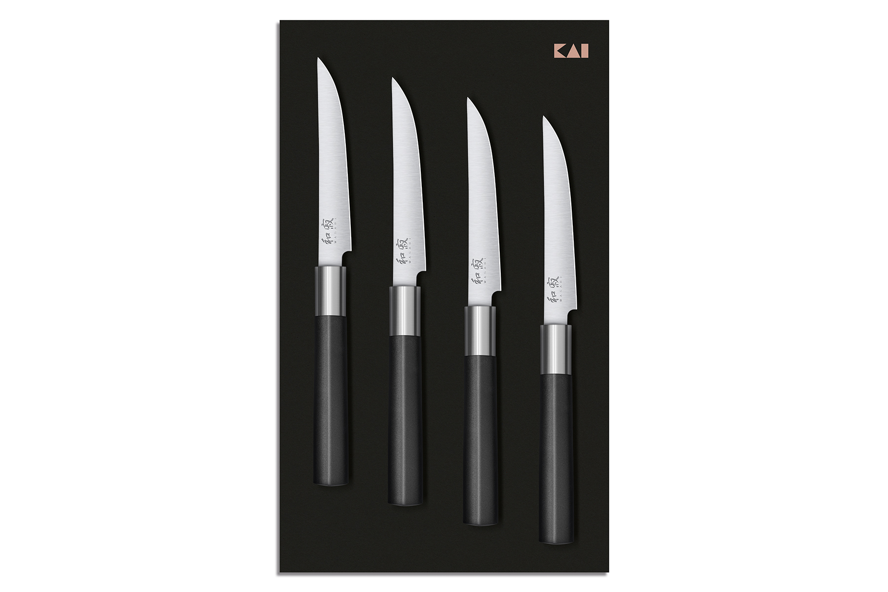 Coffret de 4 couteaux de table Kai Wasabi Black